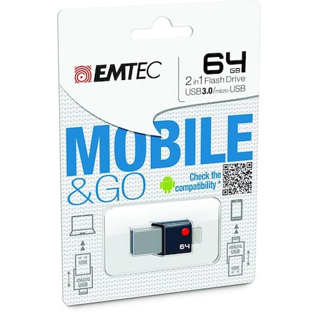 Emtec 64Gb Flash Drive Usb3.0 T203 Otg ECMMD64GT203